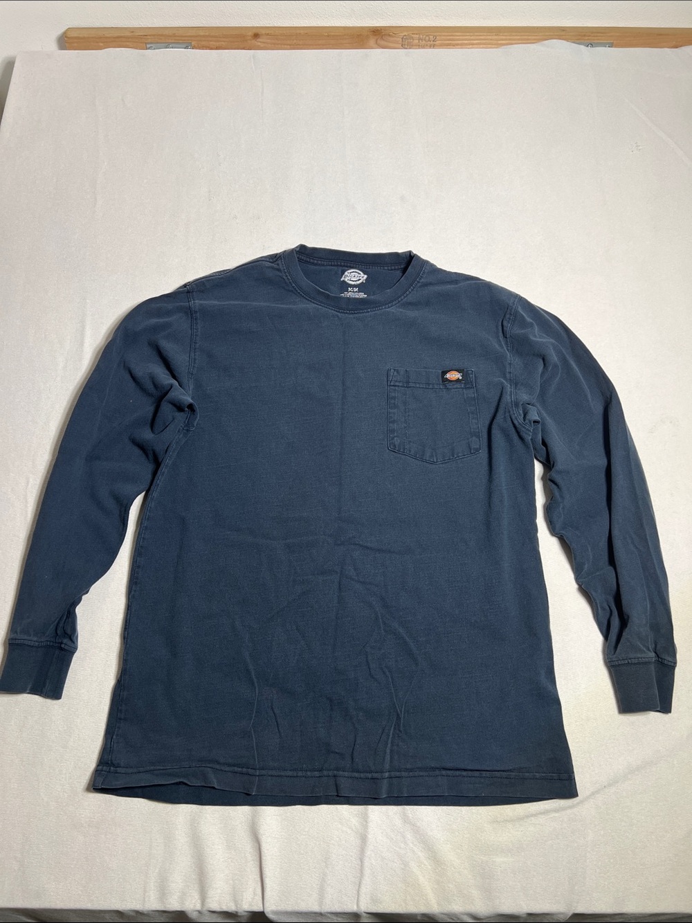 Dickies Navy Long-Sleeve Pocket Tee - Crewneck Work Shirt
